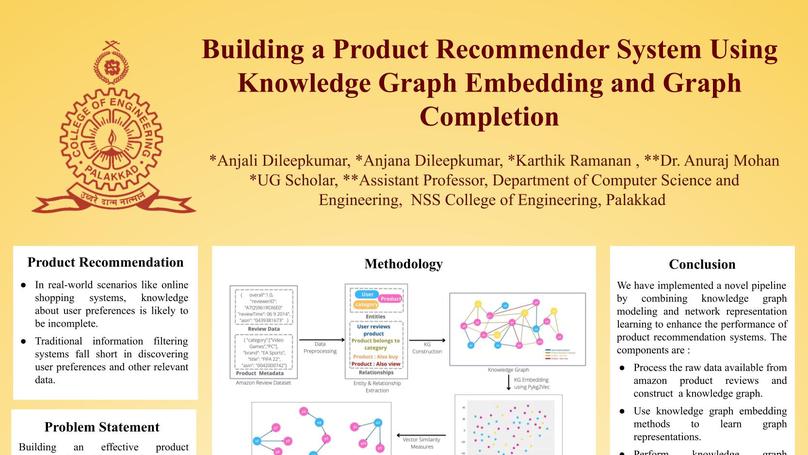 Building a Product Recommender System Using Knowledge Graph Embedding and Graph Completion